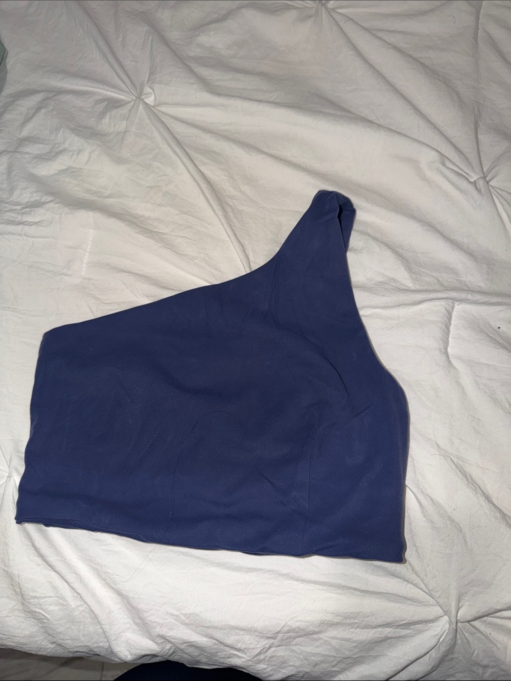 Alphalete One-Shoulder Crop Top in Deep Navy
